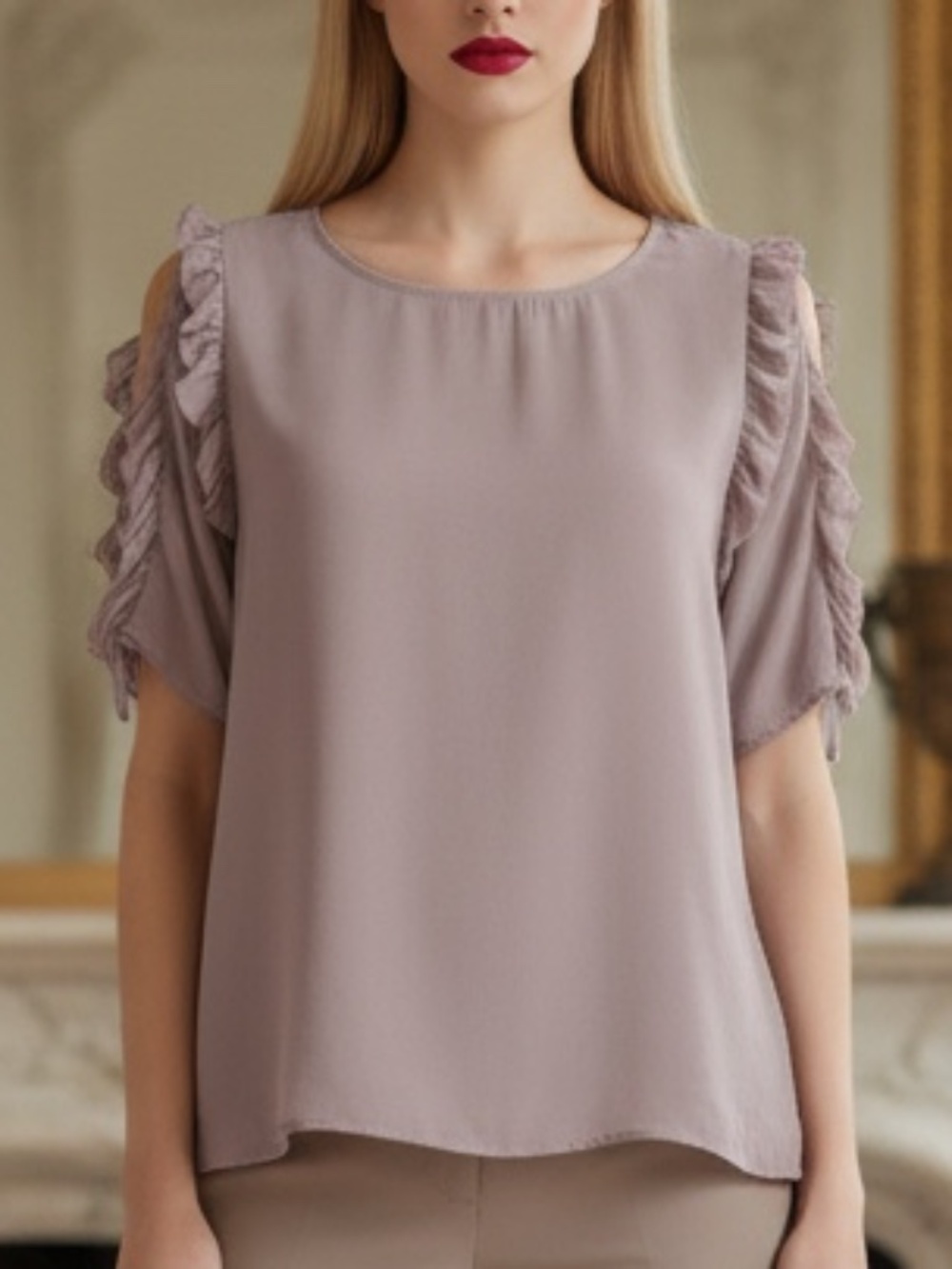 Ann Taylor Silk Blend Violet Blouse | Purple Luxury Top | Petite 4P
